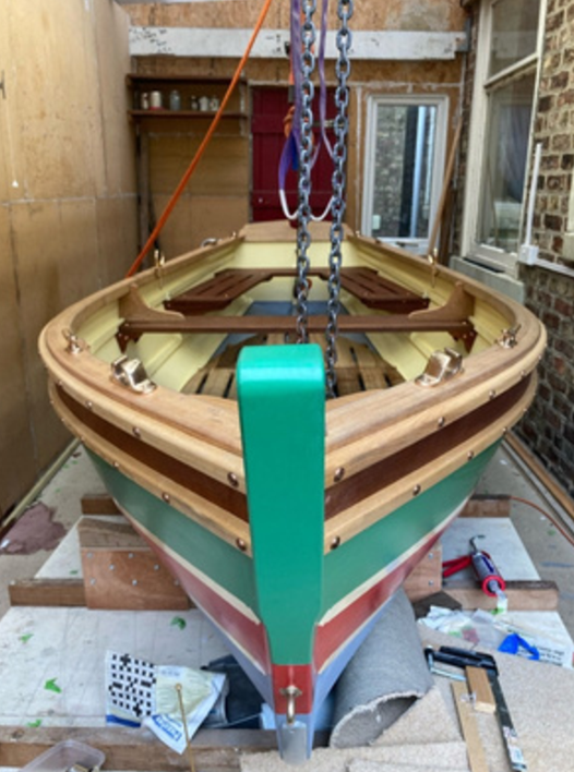 Caroline Oswald and Peter Irving 13-foot boat in attic