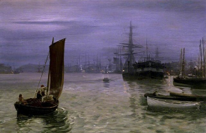 Discover the hidden gems of North Tyneside Council’s very own 245-piece online art collection boats on Shields at night -By Charles Napier Hemy (1841-1917)South Shields Musuem & Art Gallery - Wikimedia Commons
