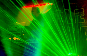 New electronic label launch: Kryptic Communications Image showing green lazers. Kryptic Communications