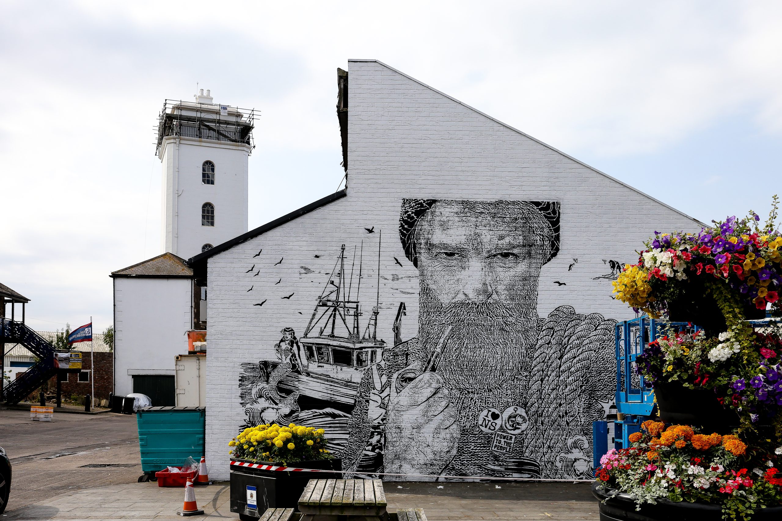 Net Worth by Prefab77 work in progress, Lins Seafoods North Shields Fish Quay. Photo by Wayne Bordoli