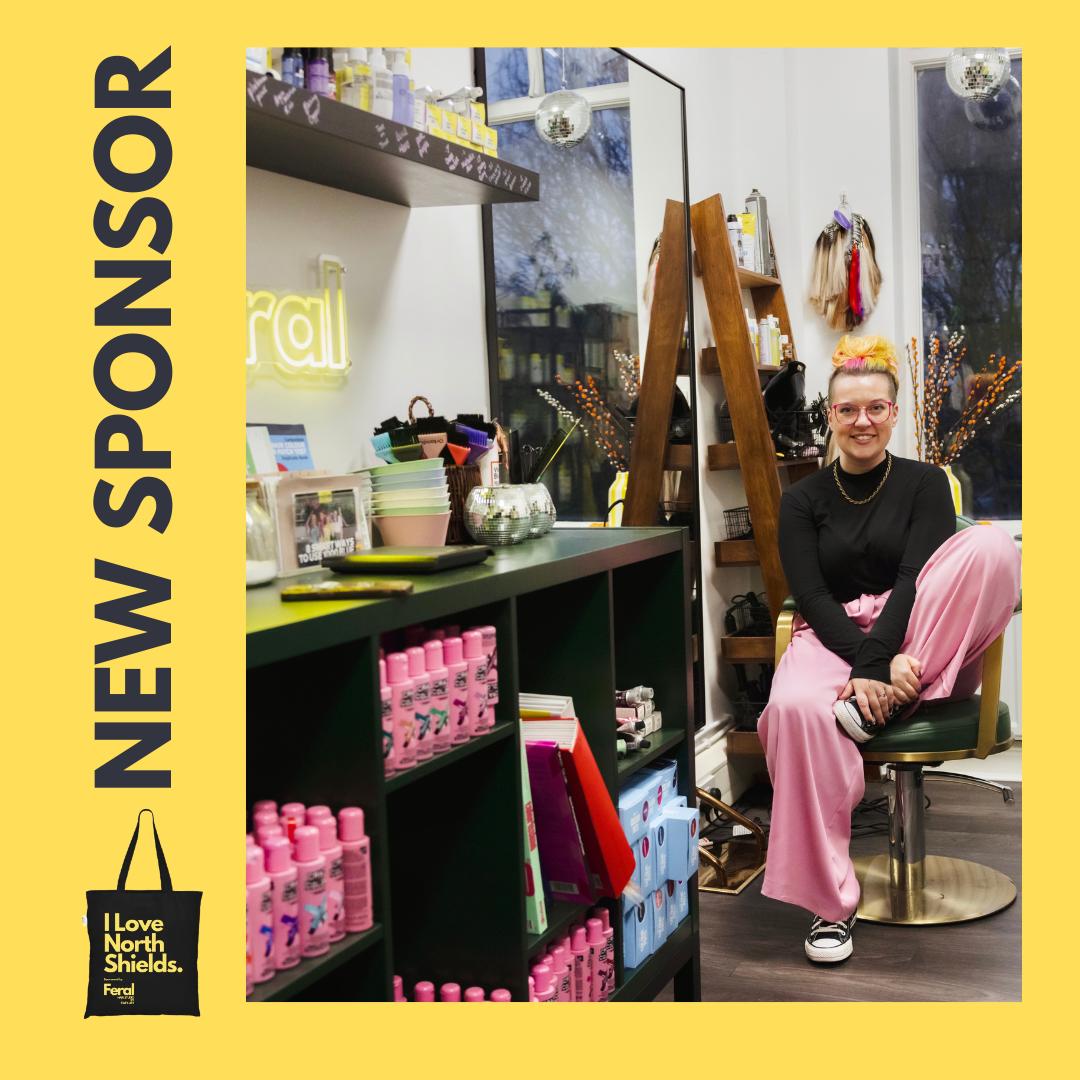 Feral Hair Studio Black Tote Bag – I Love North Shields (Limited Edition) - Image 2