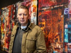 Appeal launched to save North Shields 800 artwork panels Conrad Milne with his art panels, North Shields: 800 Years in the Making