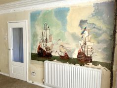 Hidden 1950s Murals Discovered in Marden Home Reveal the Story of Shipyard Artist Robert King Hidden 1950s mural painted by Robert King inside a house in Marden, North Tyneside